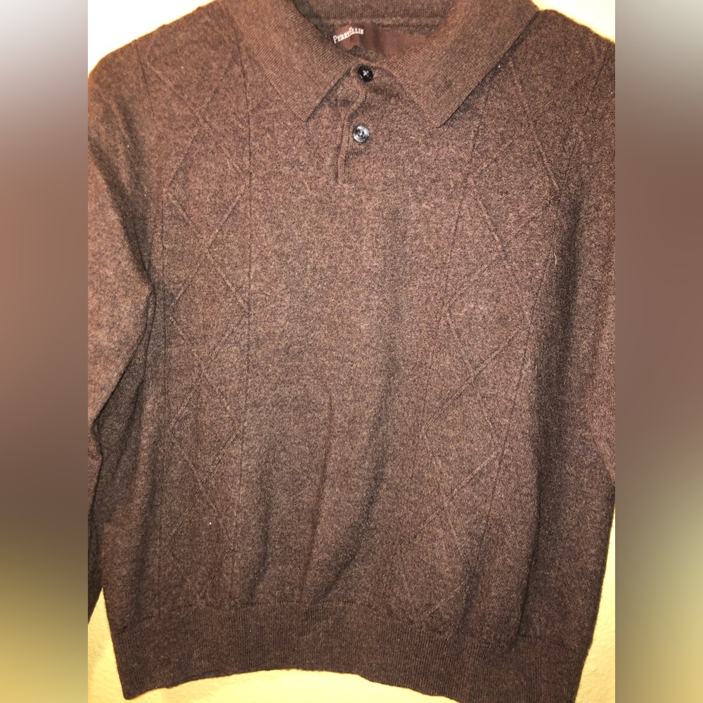 Large perry Ellis brown shirt